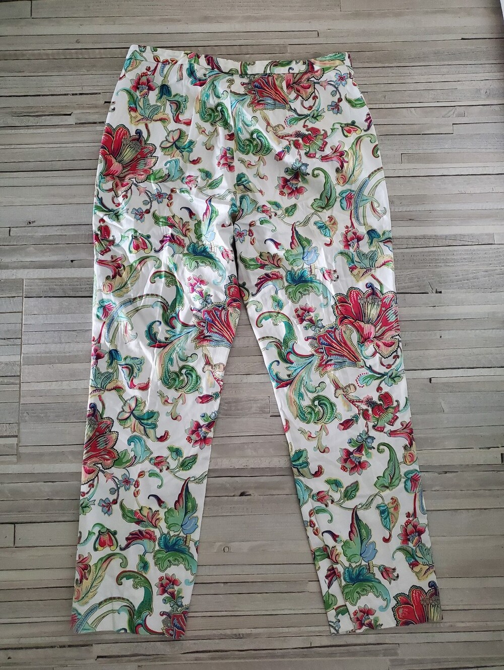Lauren Ralph Lauren 100% Cotton Women's Paisley Floral Print Pants Size 10